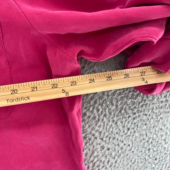Chicos Shirt Womens 3 US Extra Large Pink Button Up Collar Roll Tab Long Sleeve - Picture 10 of 11